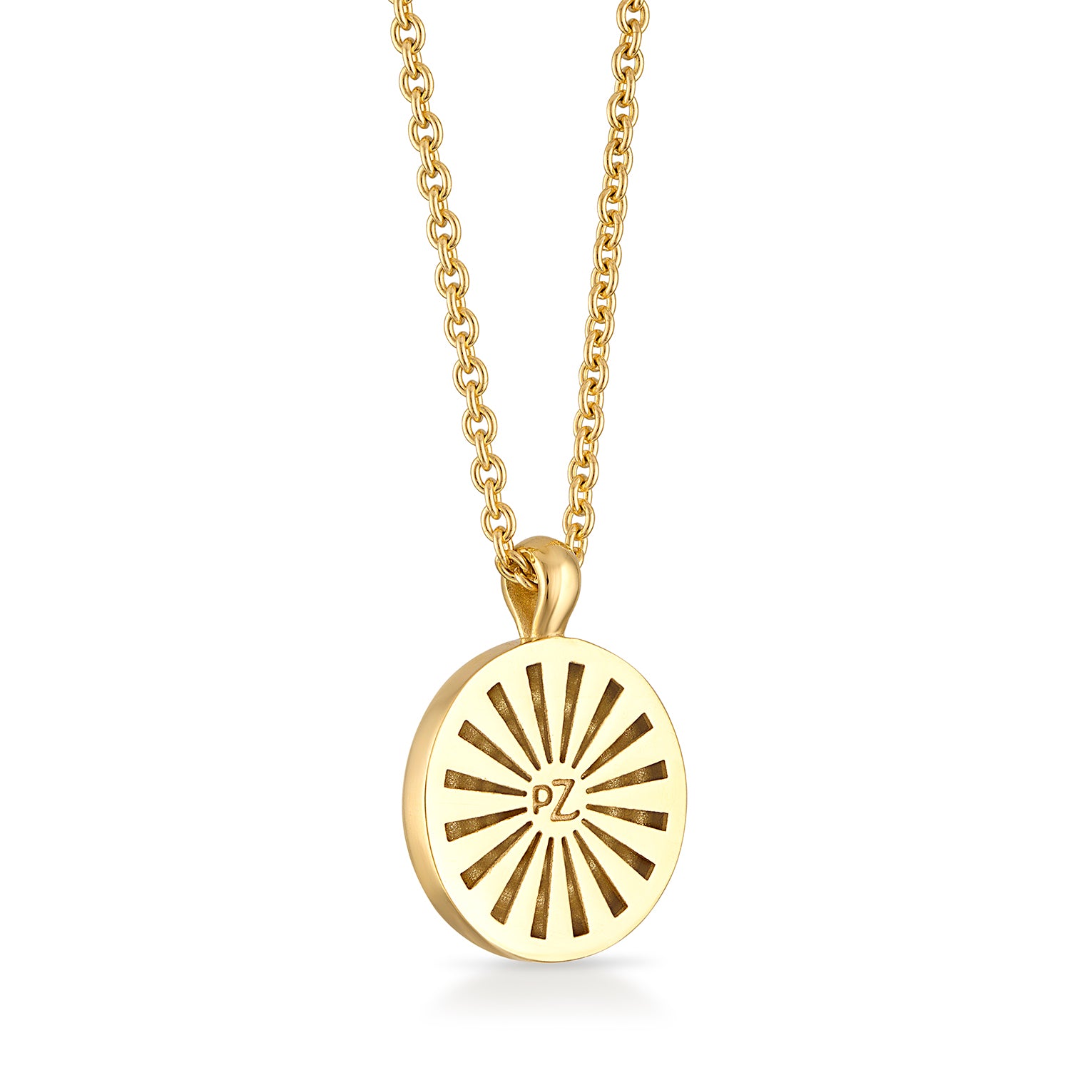 Olo Round Pendant Necklace | 18K Yellow Gold Fine Jewelry – Pamela
