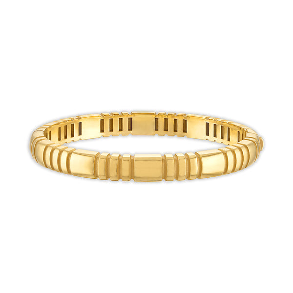 Orla Ridged Bangle | 18K Yellow Gold Fine Jewelry – Pamela Zamore