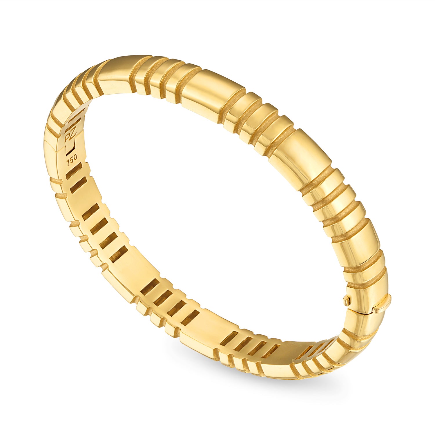 Orla Ridged Bangle | 18K Yellow Gold Fine Jewelry – Pamela Zamore